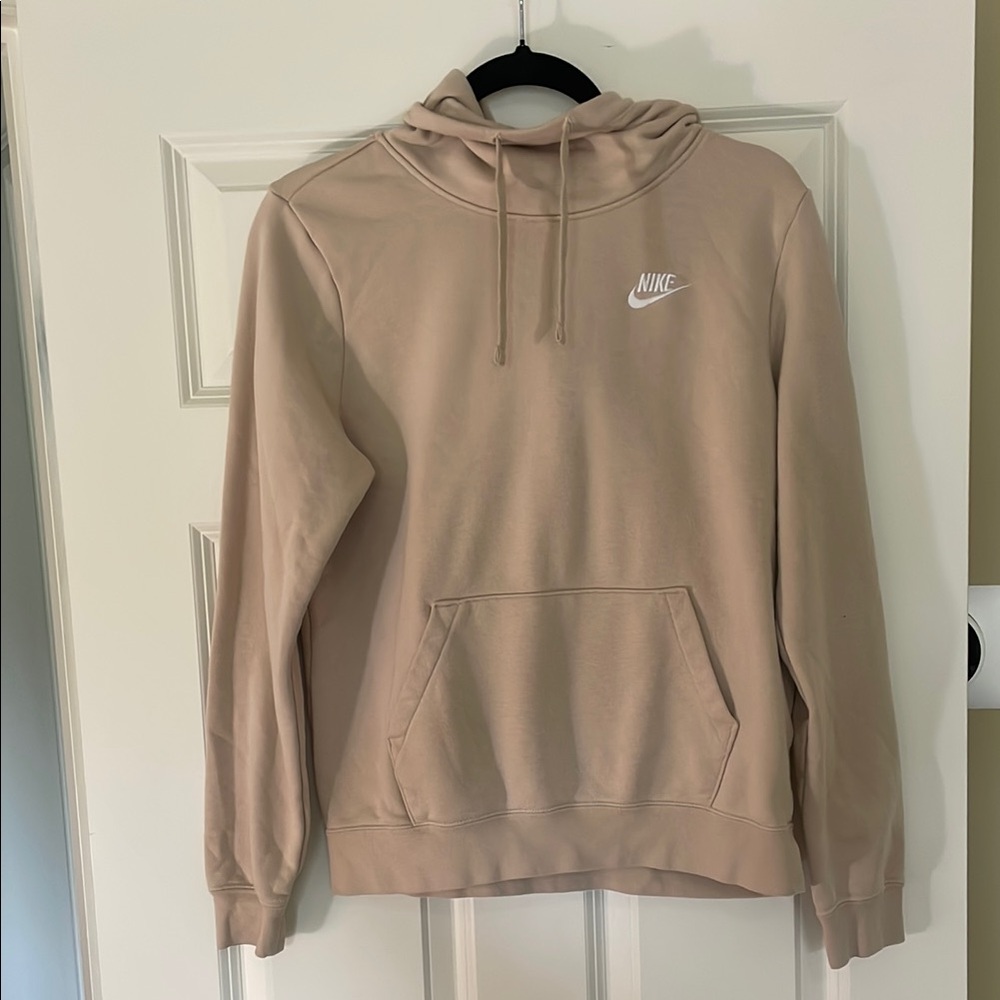 Nike Tan Sweatshirt with Relaxed Fit and Ribbed Cuffs